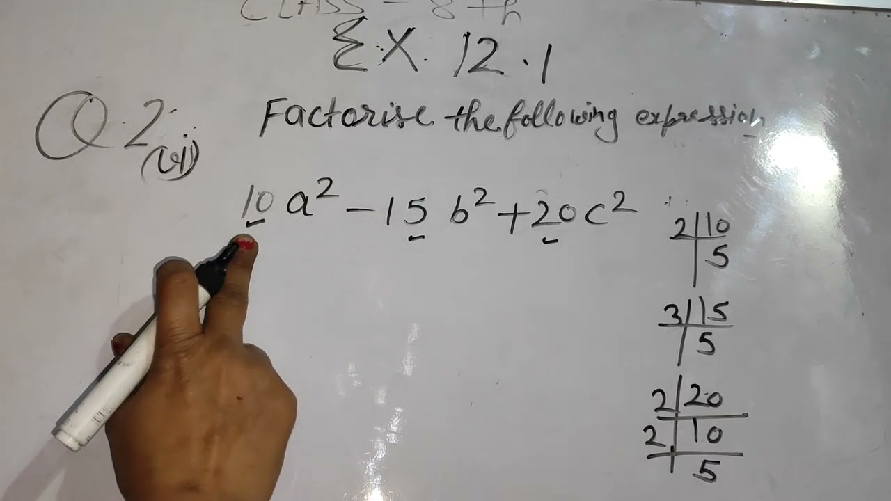 Class 8th math#factorization chapter# 12.1 exercise#question number second (6th,7th)part.