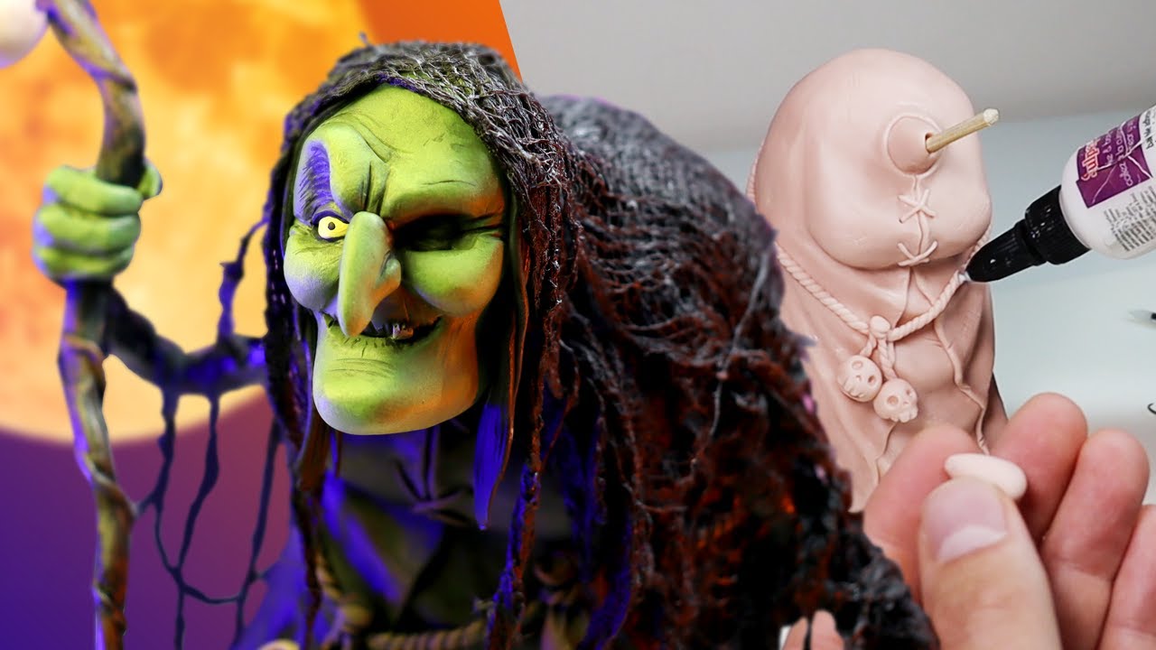 Sculpting a SWAMP WITCH! Mixed Media Sculpture from Polymer Clay | Time-lapse Ace of Clay