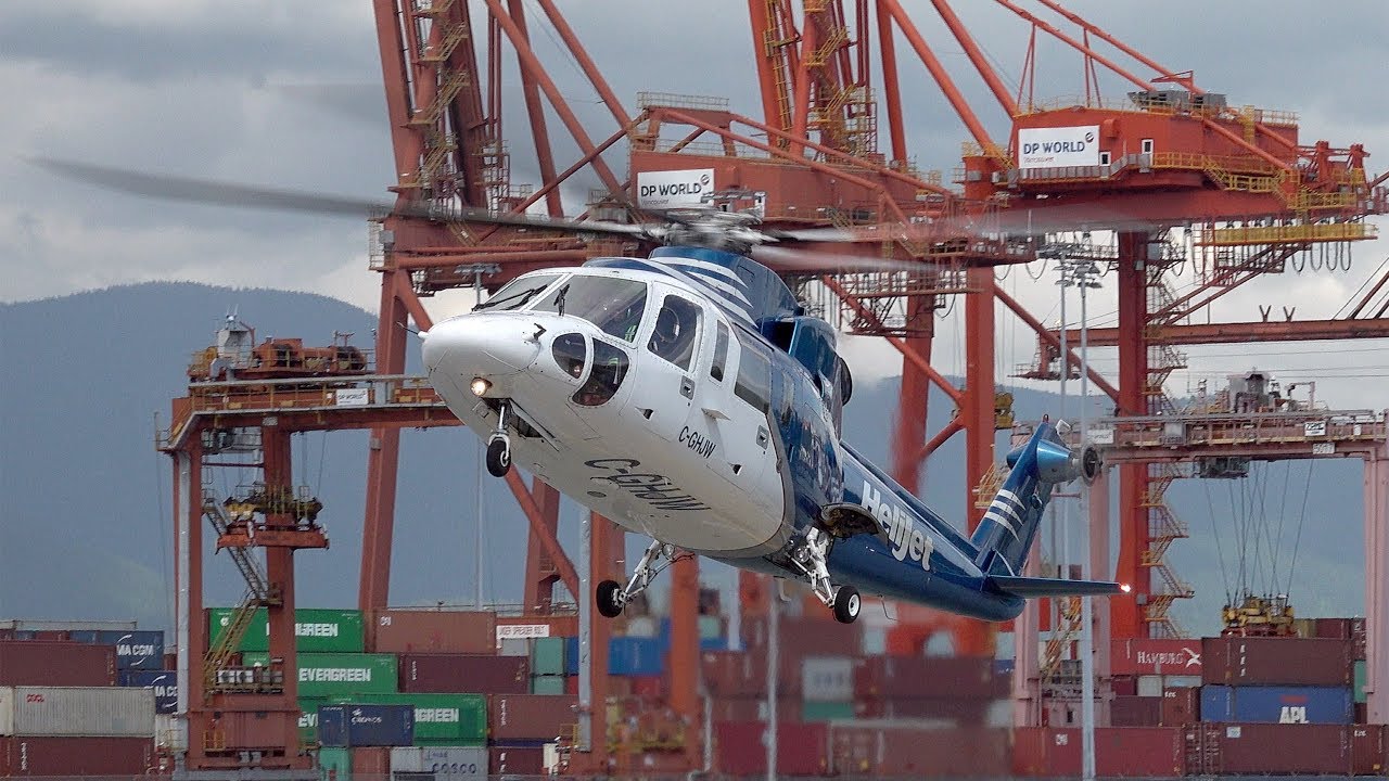 Sikorsky S-76 C-GHJW Helijet International landing at the Vancouver Harbour Heliport