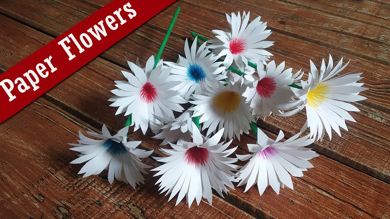 How to Make Paper Flowers | Home Decoration Paper Craft Ideas | Waste Material Flowers