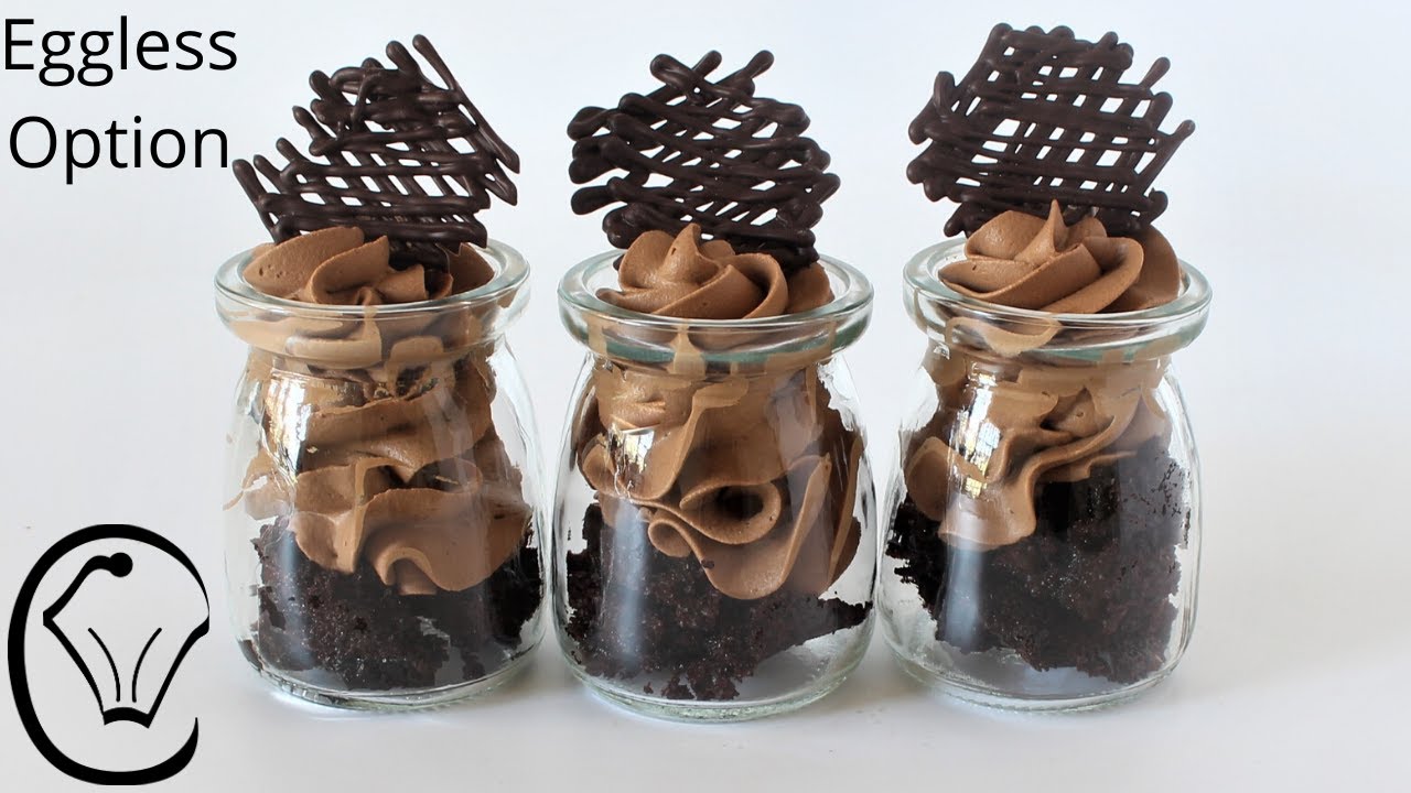EASY Whipped Dark Chocolate Ganache Mousse Dessert Parfait Pots Do Ahead Dessert | Eggless