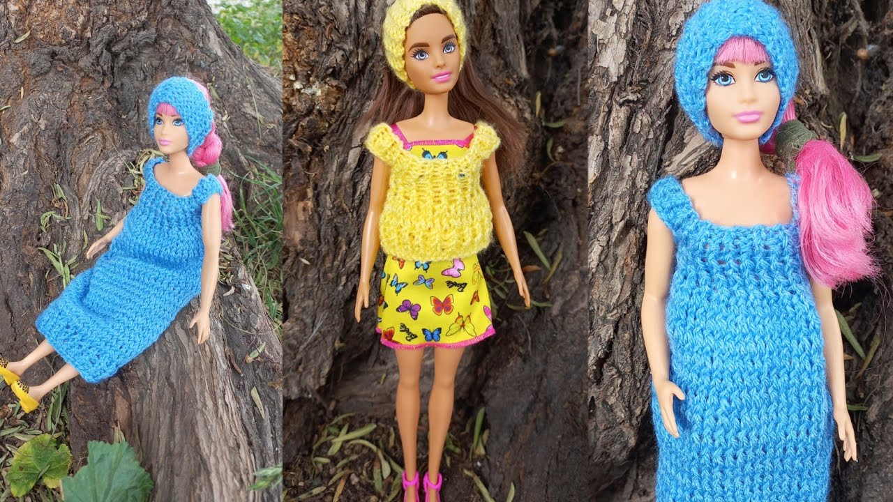 Tejiendo para Barbie c/agujas #barbie  #crochetbarbie
