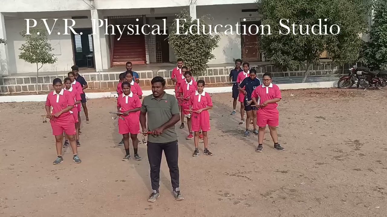 Lezim Exercise Teaching by Mr.Pare Venkata Ramana Asst.Prof in SKCPE