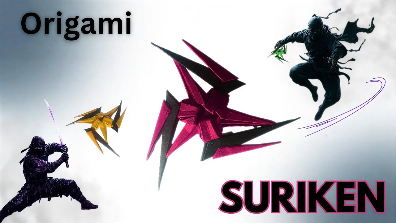 how to make a paper ninja shuriken /shuriken origami easy/easy origami paper ninja star shuriken
