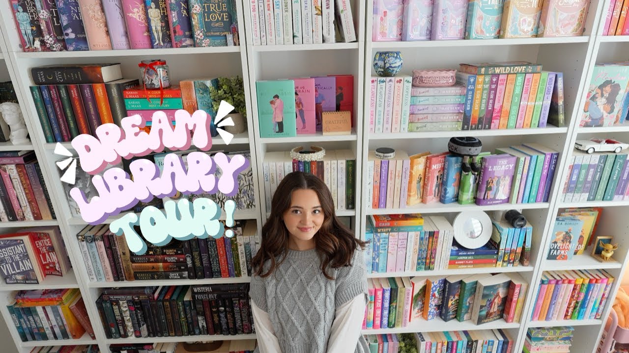 my ✨DREAM LIBRARY✨ tour!! 📖🎀 showing you the 500+ books I own & how I organize them!