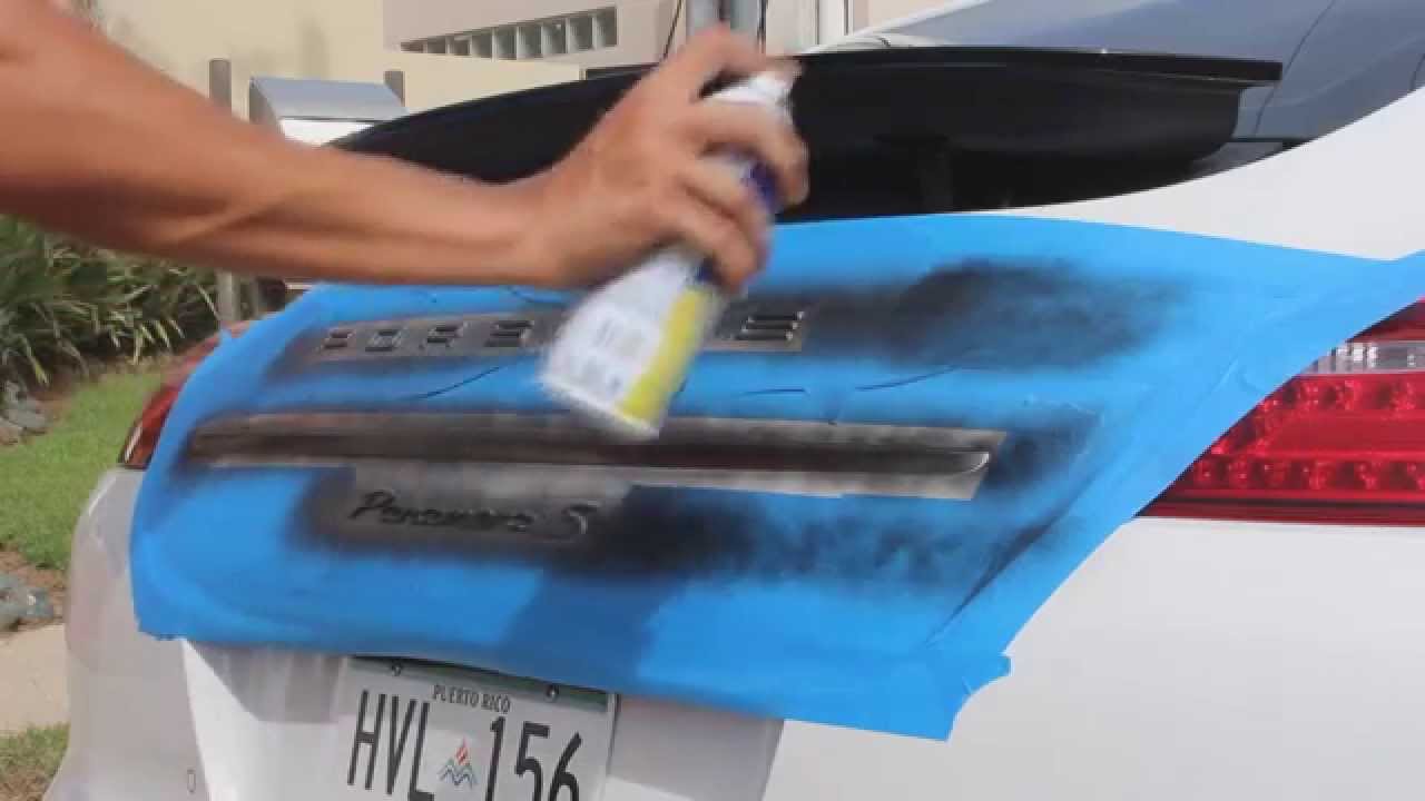 Жидкая резина Plasti Dip на эмблеме авто. Как нанести своими руками. Красим буквы на машине в черный