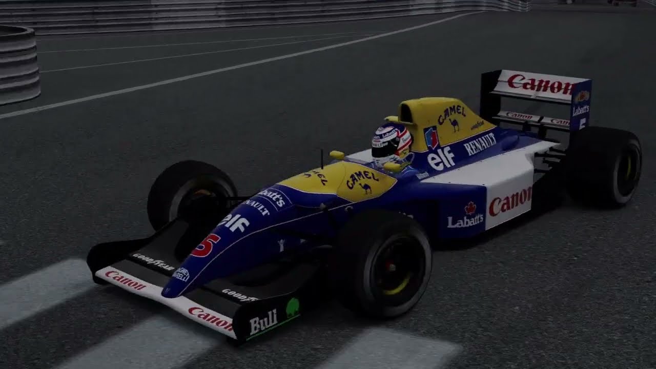 F1 モナコGP 1992 セナvsマンセル（実況付）F1 monaco 1992 MP4/7A vs FW14B SENNA vs MANSELL