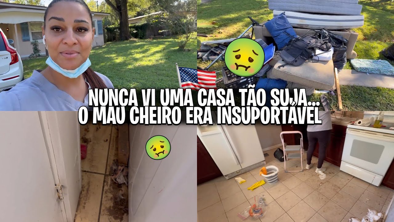 TOUR PELA CASA MAIS SUJA QUE JÁ VI + TIVEMOS QUE USAR MÁSCARAS! + LIMPEZA PESADA NOS EUA