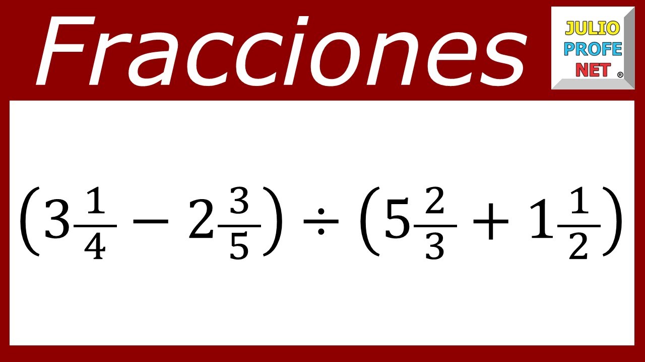 Operaciones combinadas con fracciones | Ej. 5 #julioprofe