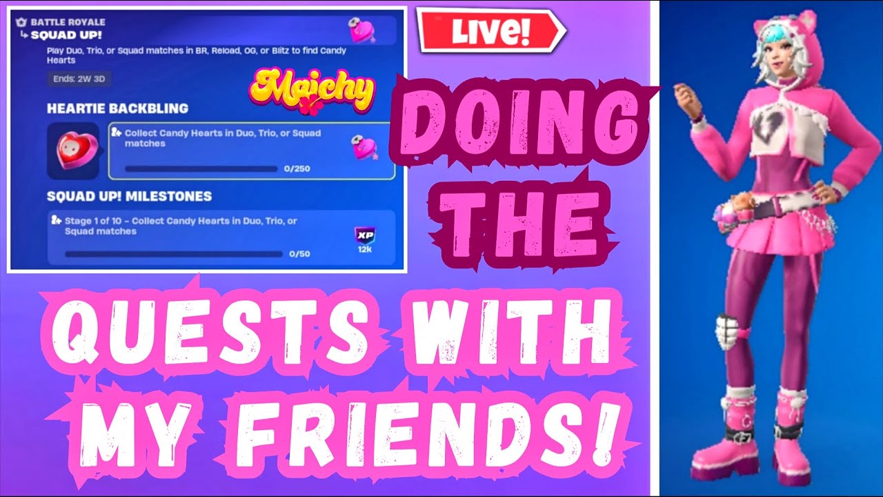 🔴 Playing With Friends And Collecting Candy Hearts! 🥳 Fortnite Zero Build Gameplay