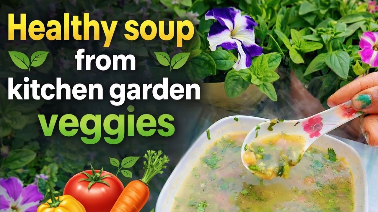Healthy and tasty soup from kitchen garden veggies ✨🥗🍲😋||Delicious soup recipe 