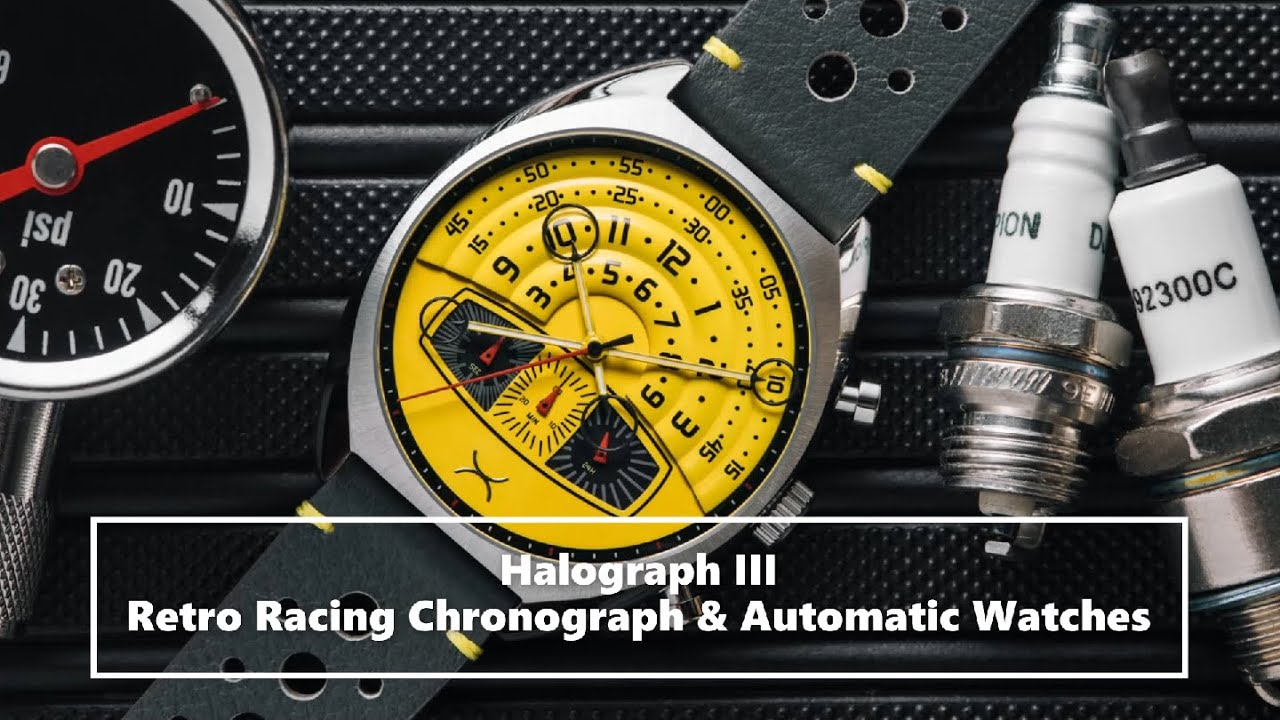 Halograph III : Retro Racing Chronograph & Automatic Watches