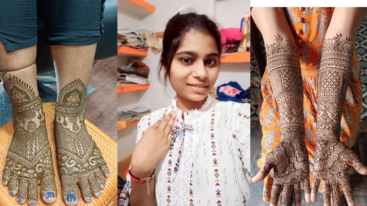 फरवरी की दूसरी मेहंदी❤️।। मेहंदी आर्टिस्ट।। हिना मेहंदी।#mehndiartist #mehndiartiststrugallife #vlog