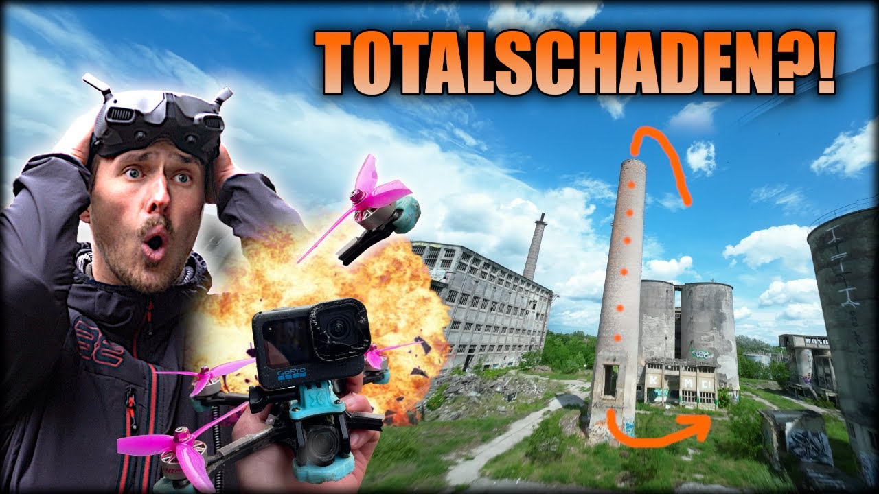 Ich ZERSTÖRE meine FPV Drohne | 50 Meter Dive Versuch durch den Schornstein! 😳💥