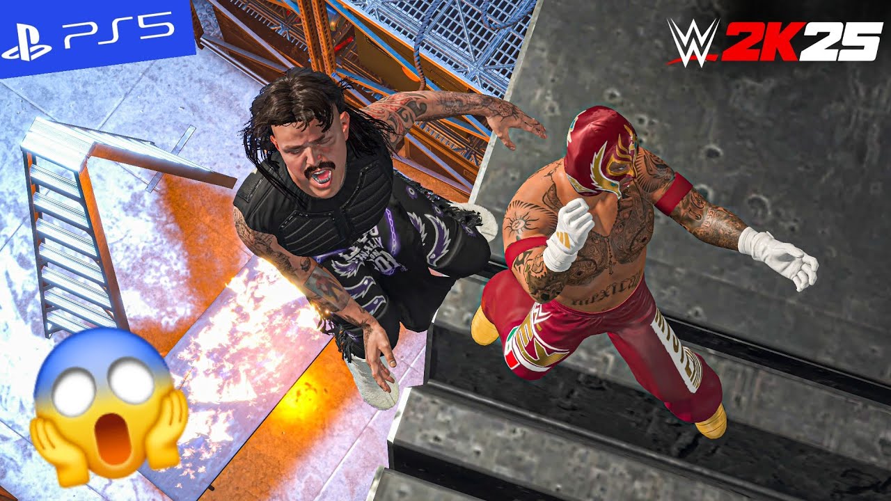 WWE 2K25 - Rey Mysterio Sends Dominik to Hell — Through a Flaming Table | PS5