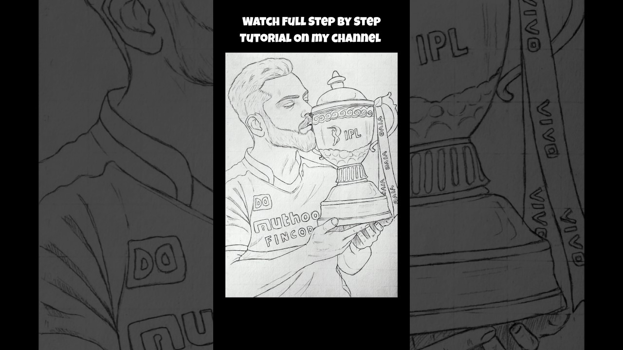 Virat Kohli With IPL 2025 Trophy Drawing 🏆 #ipl #rcb
