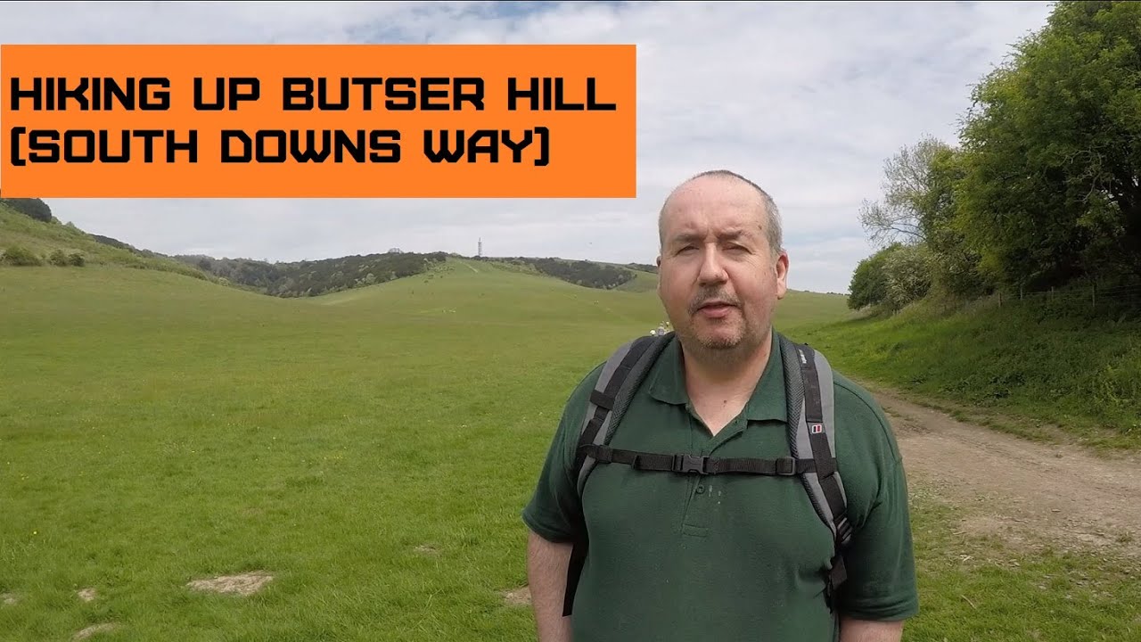 Hiking up Butser Hill on the South Downs Way