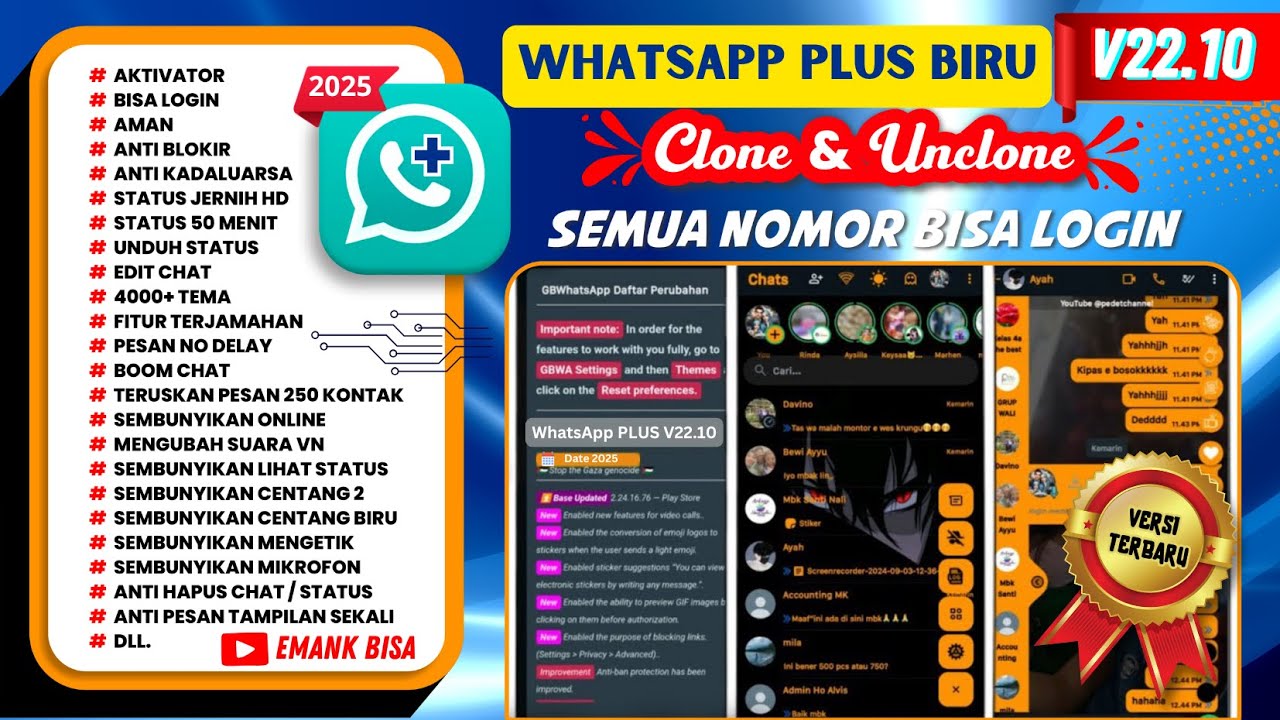 whatsapp plus 22.10 update versi terbaru 2025 ||| wa plus 2025
