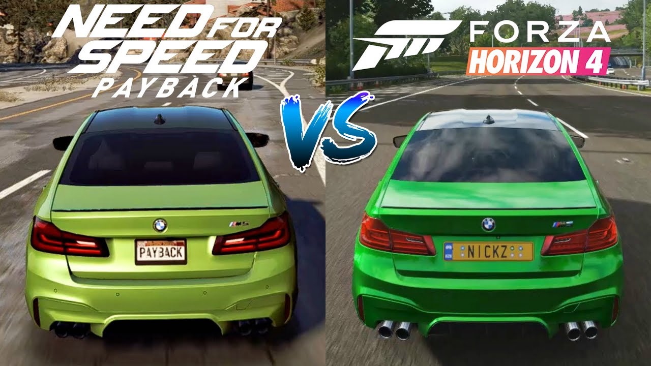 Forza Horizon 4 vs Need For Speed Payback | Cars Engine Sounds Direct Comparison |