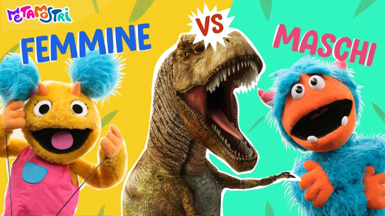 🦖🦕FEMMINE VS MASCHI: GIOCHIAMO AI DINOSAURI | IMPARIAMO A NON FARE DISCRIMINAZIONI DI GENERE