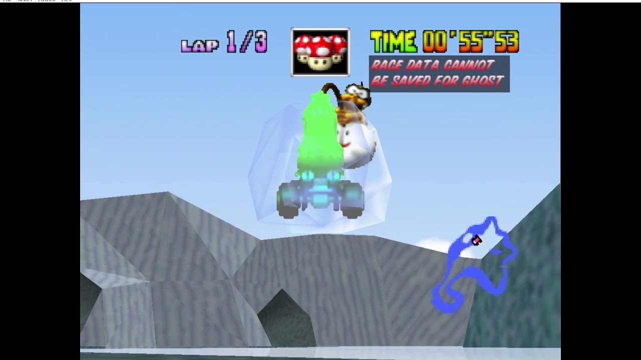 2 and a half minutes of Peach being frozen in Mario Kart 64