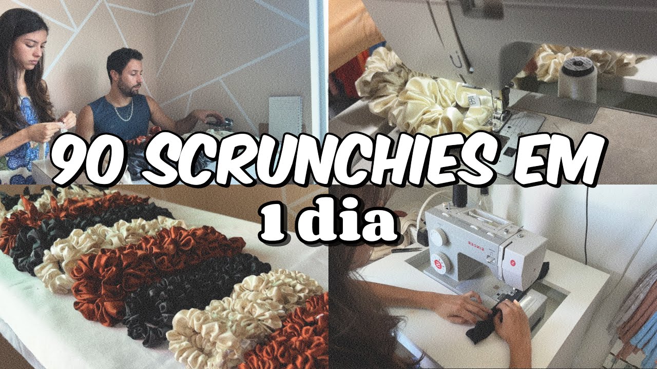 Vlog produzindo 90 scrunchies em 1 dia