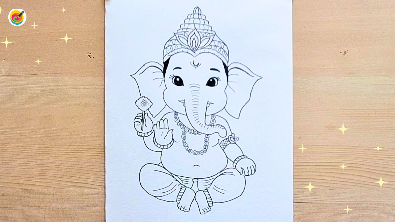 How to Draw Simple Ganesha | Easy Ganesha Drawing Step by Step