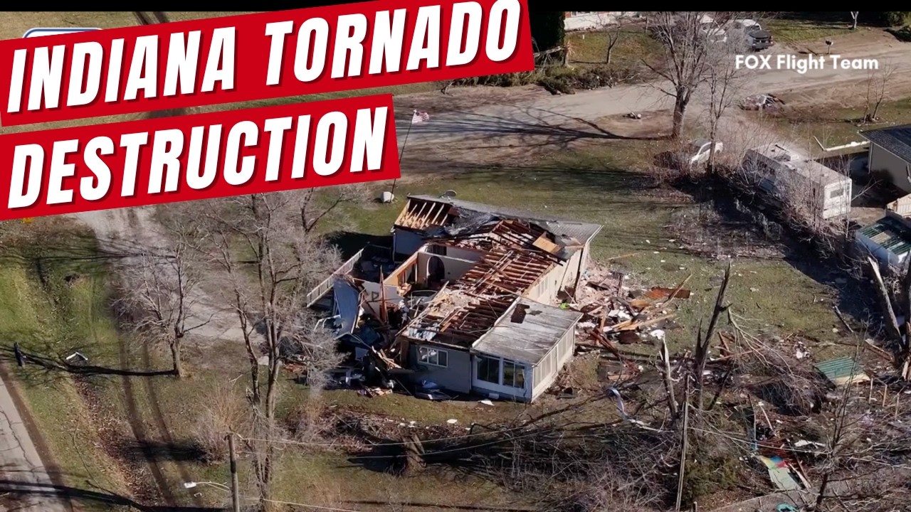 Drone Video Captures Widespread Destruction In Lake Village, Indiana After Dangerous Tornado