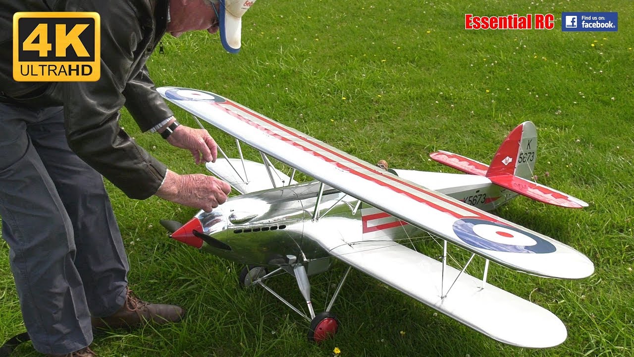 RC ELECTRIC Super Scale 1930s HAWKER FURY (Scratch built from Chris Golds plan) [*UltraHD and 4K*]