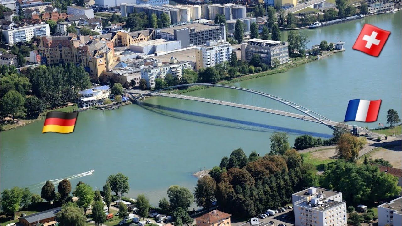 WALKING TOUR 🇫🇷St.Louis🇨🇭Basel🇩🇪Weil-am-Rhein🇪🇺 4KHDR