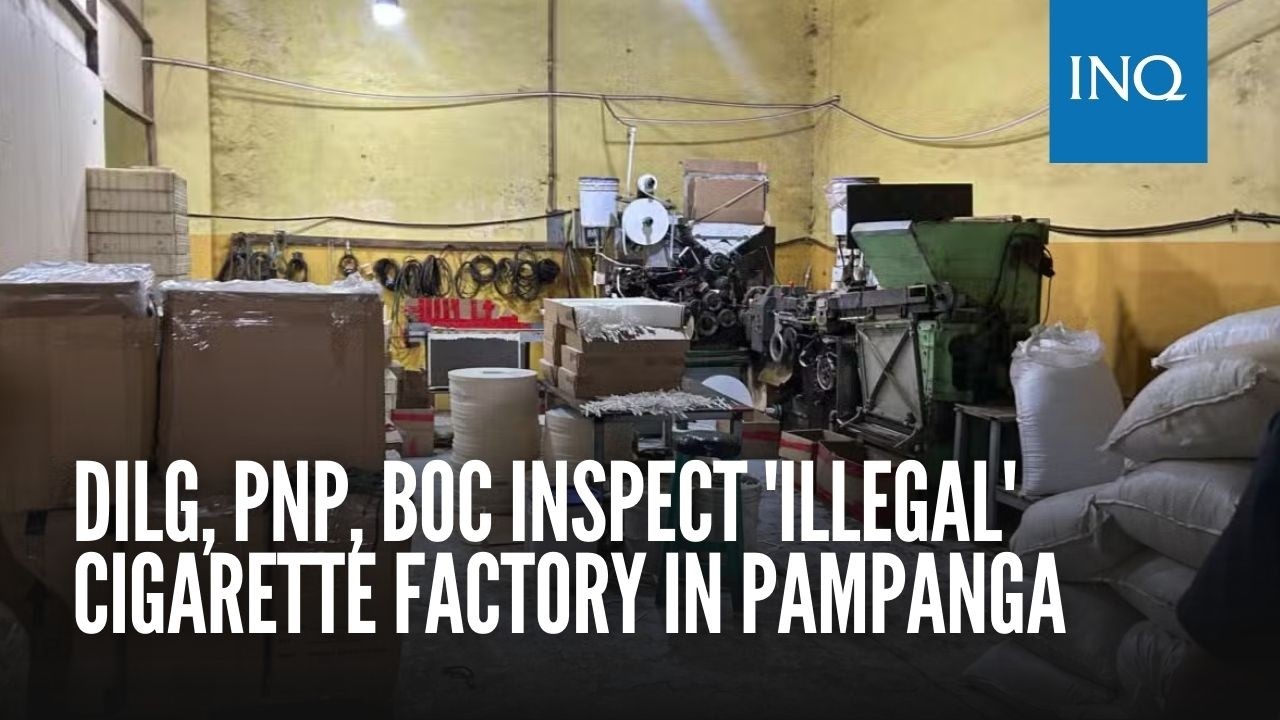 DILG, PNP, BOC inspect 'illegal' cigarette factory in Pampanga