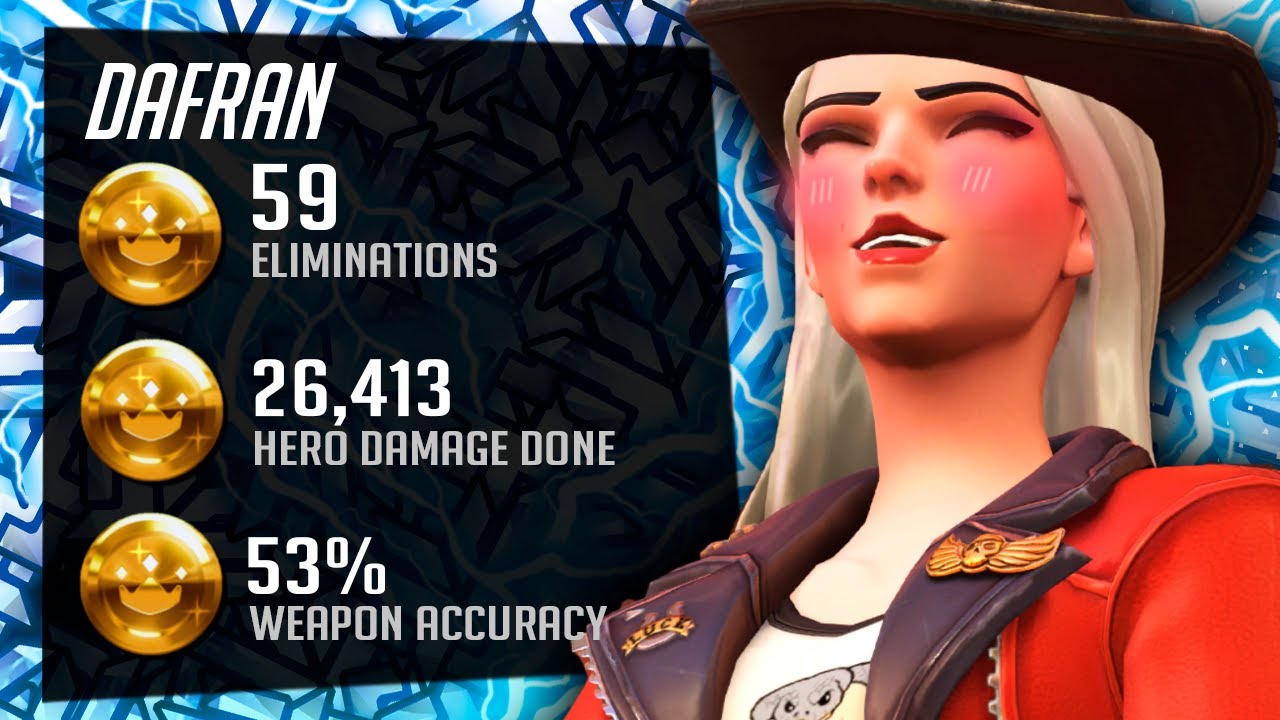 Dafran Sick Carry Ashe - 59 elims! POTG! [ Overwatch Season 32 Top 500 ]