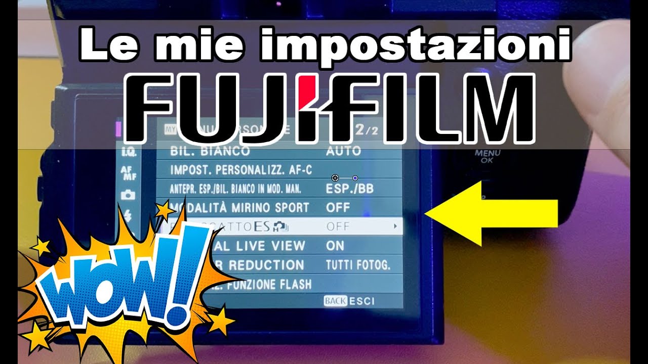 Le mie impostazioni Fujifilm del menu personale