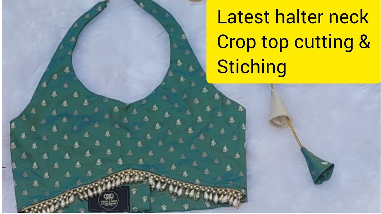 തുടക്കക്കാർക്കും എളുപ്പത്തിൽ halter neck crop top stich ആക്കാം 👌🏻😍👍🫰🫶