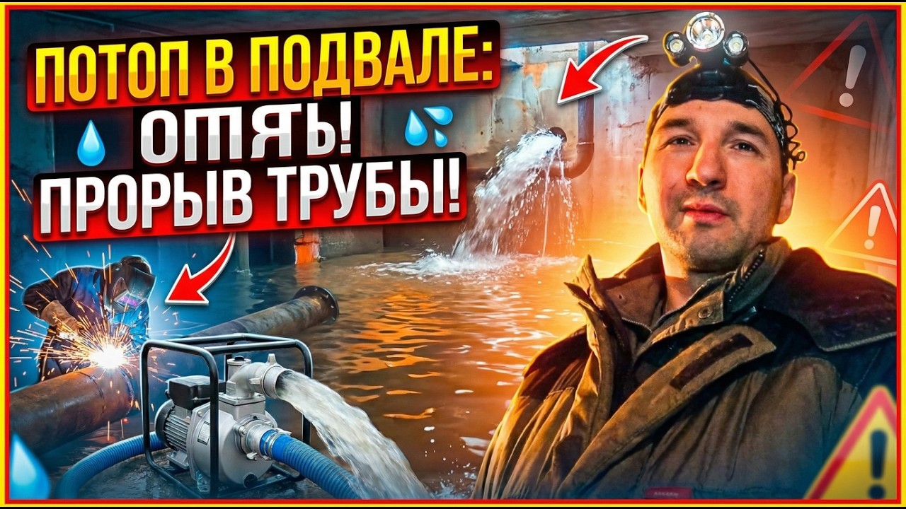 Потоп в подвале, опять прорыв трубы