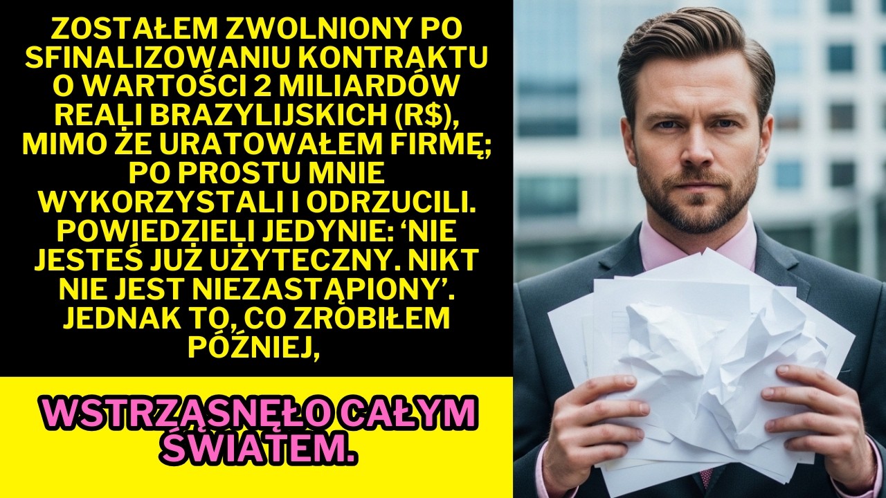 Zostałem zwolniony po zawarciu kontraktu wartego miliardy &mdash; lecz moja odpowiedź była nieoczekiwana&hellip;