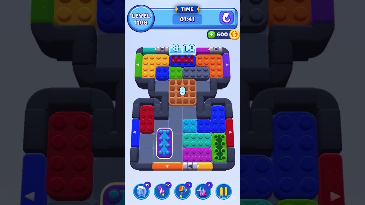 Color Block Jam Level 1108 &ndash; Full Puzzle Solution (No Boosters)