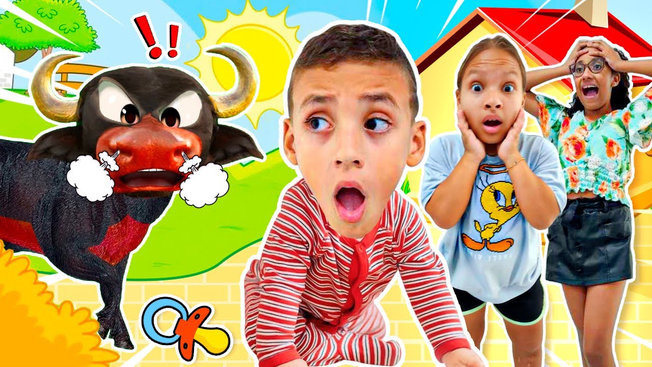 Gatinha das Artes em uma História Engraçada do Irmão BEBÊ e o BOI DA CARA PRETA | FT Gabi e Pietro