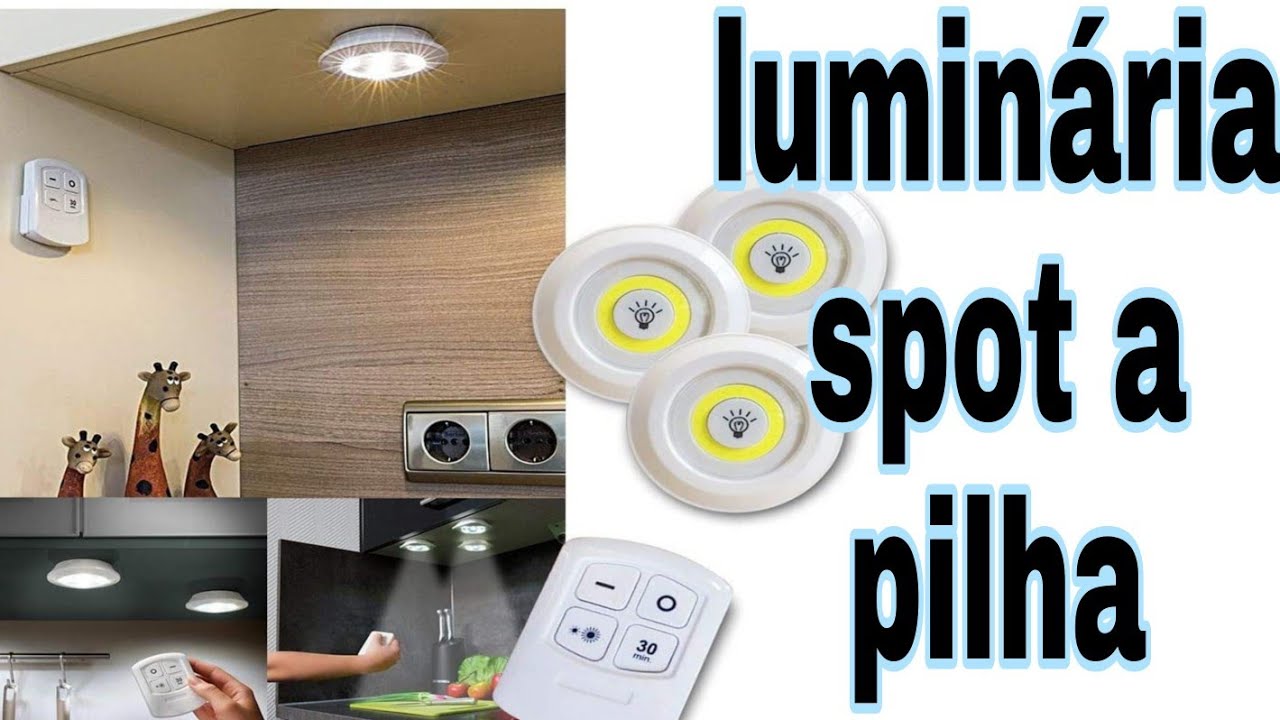 Luminária Led Controle Sem Fio Spot Remoto a pilha