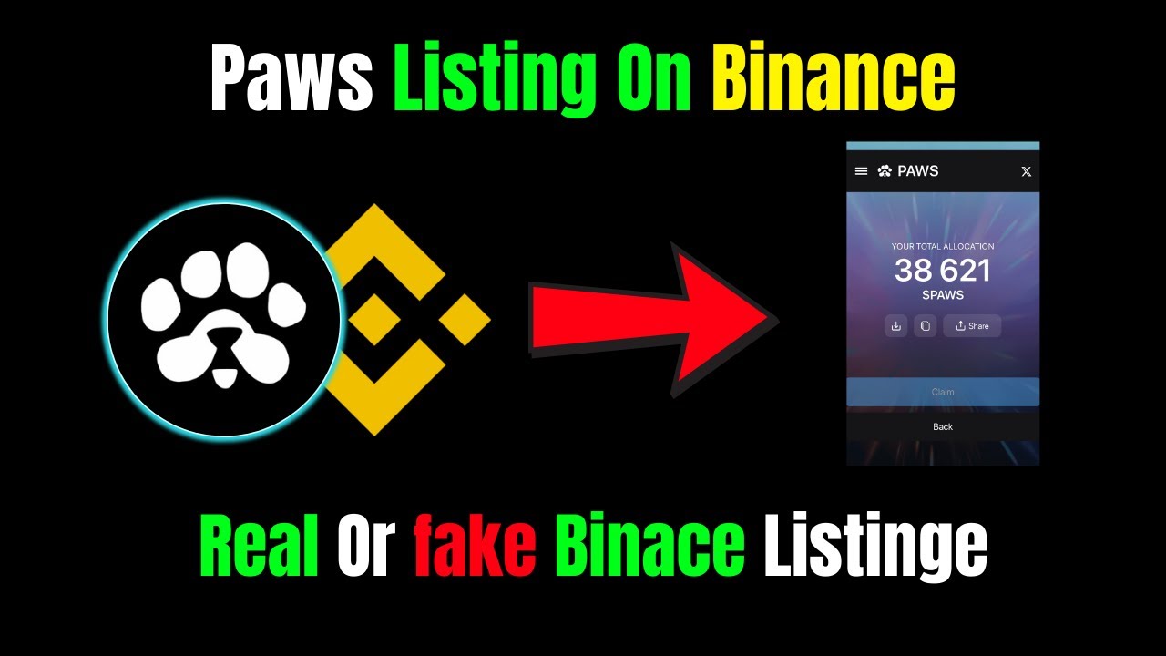 Paws Airdrop Update || Binance Listing Real Or Fake Paws Token ||