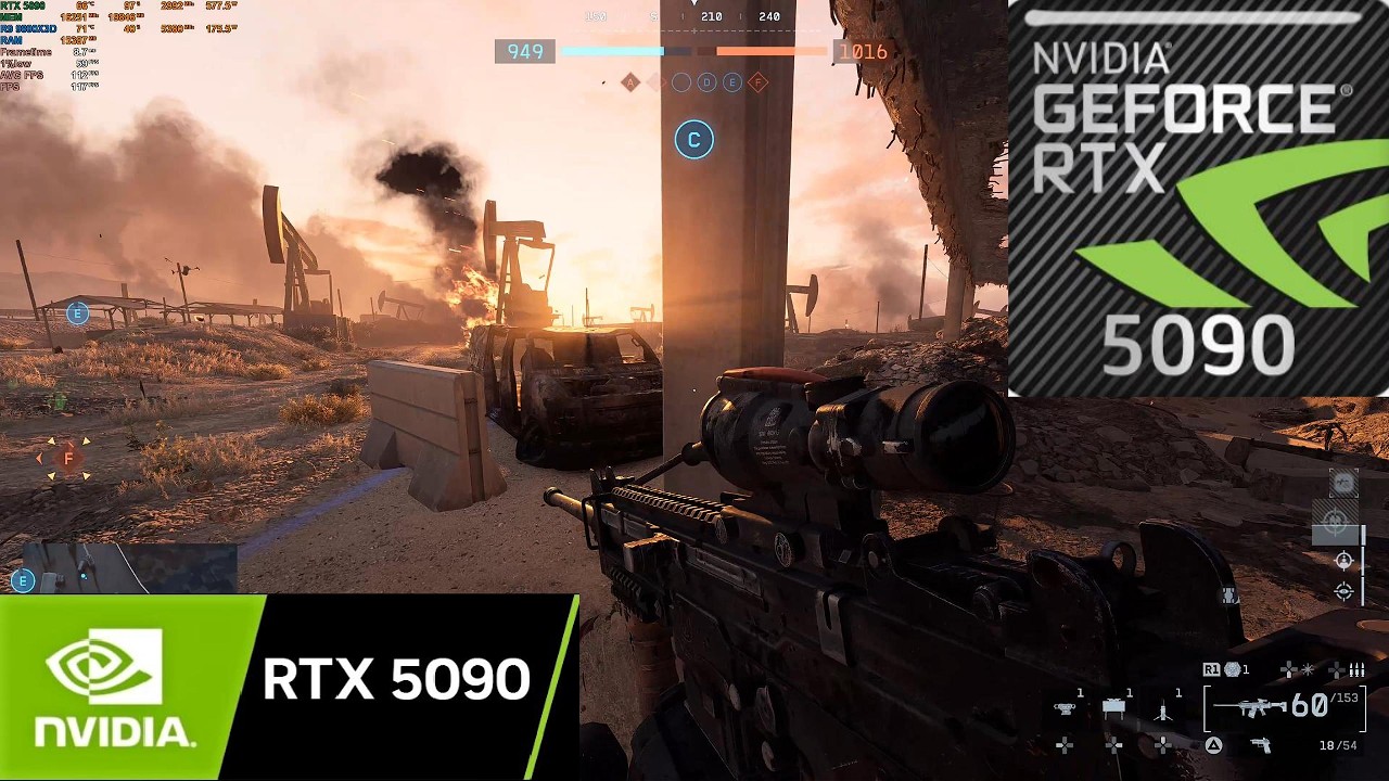 Battlefield 6 : RTX Astral 5090 32GB +  AMD Ryzen 9 9950X3D ( 4K  OVERKILL Settings DLSS ON )