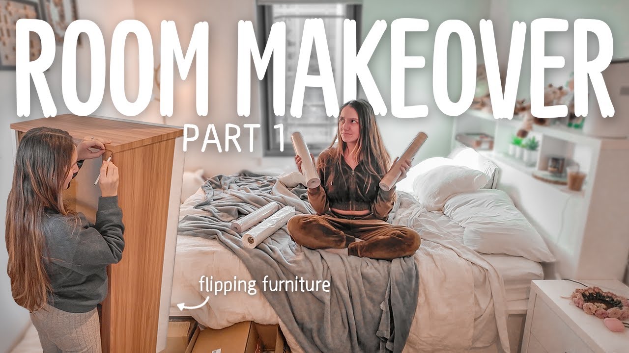 Transforming My Boring, Messy Bedroom: Part 1 | makeover plans + flipping plain white furniture