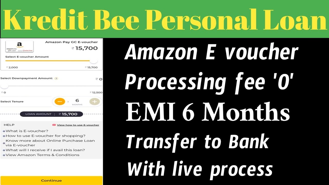 Kredit Bee e voucher Apply and 0 % processing fee