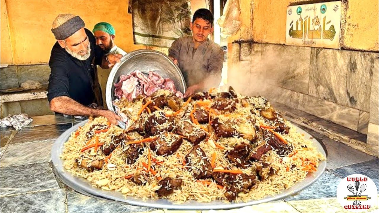 Pakistan SOKAK Yemekleri | Popüler SIĞIR Eti PULAO Yemeği, Orijinal KABULİ PULAO Yemeği