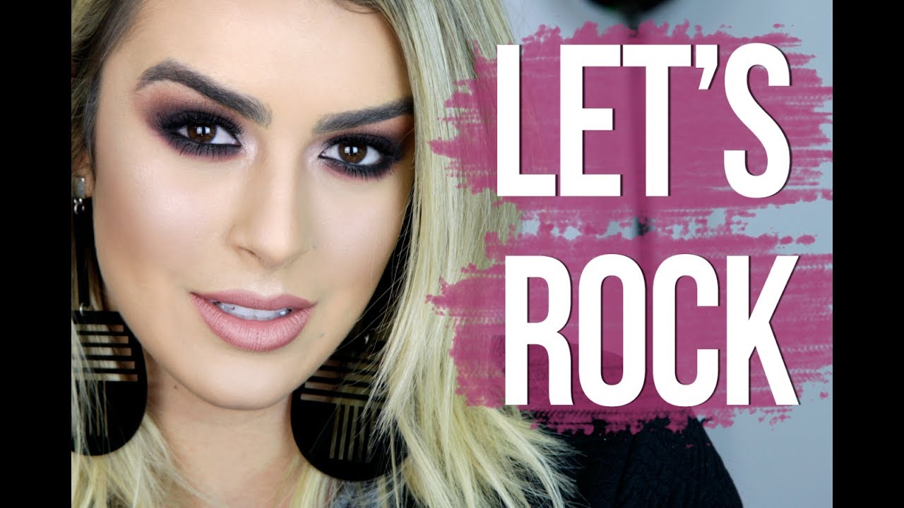 Maquiagem roxa e marrom rock'n'roll
