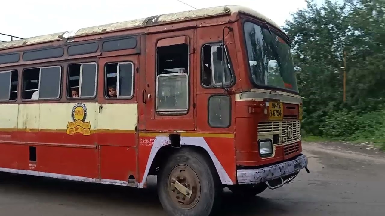 MSRTC Yellow Red Old Is Gold Bus