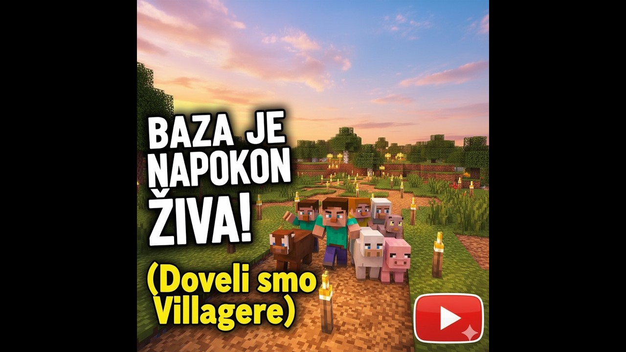 BAZA JE NAPOKON ŽIVA! (Villageri i životinje su stigli) | Minecraft Modpack / EP6 / S1