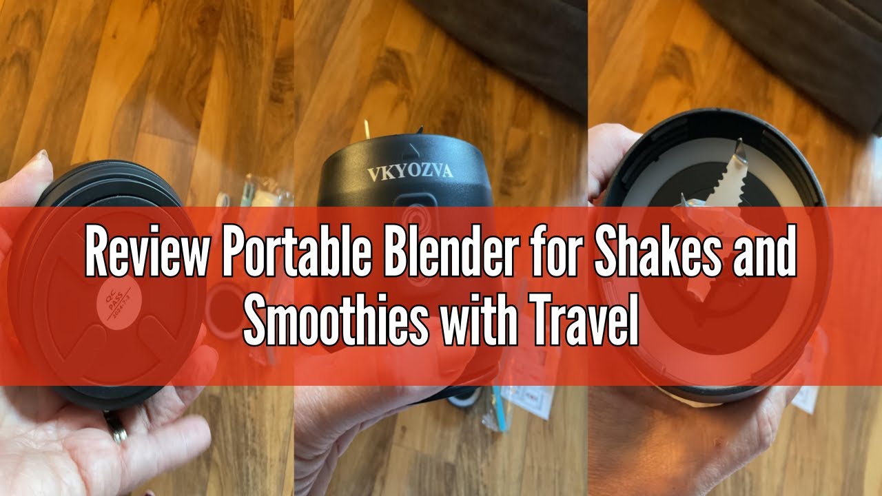 Review Portable Blender for Shakes and Smoothies with Travel Lid, VKYOZVA Cordless Portable Blending