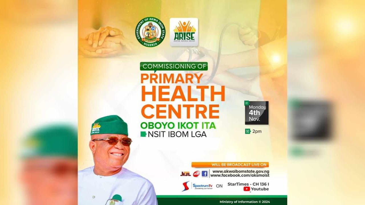 #Live: Commissioning of Primary Health Centre, Oboyo Ikot Ita, Nsit Ibom LGA by Gov. Umo Eno.