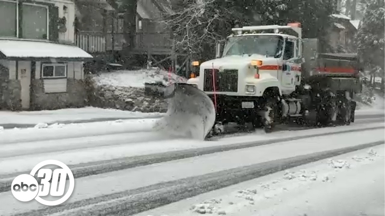 Winter storm dumps rain and snow across Fresno County roads
